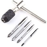Tornillo de Mano Conector De Rosca Llave Rosca Manija Con 4 Piezas Flautas Rectas M3 - M4 - M5 - M6 Llave Ajustable